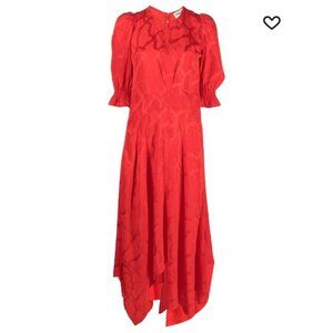 Zadig Voltaire Red Silk Dress Size Large